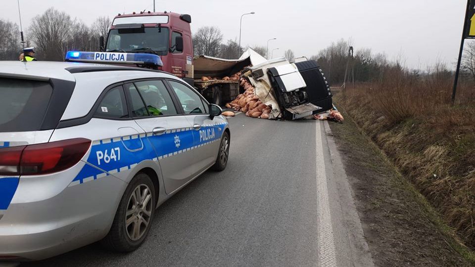 Ruda Śląska. Tony mięsa na ulicy