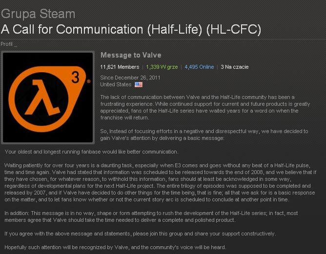 Fani chcą wiedzieć co dalej z Half-Life. Czy Valve puści parę z ust?