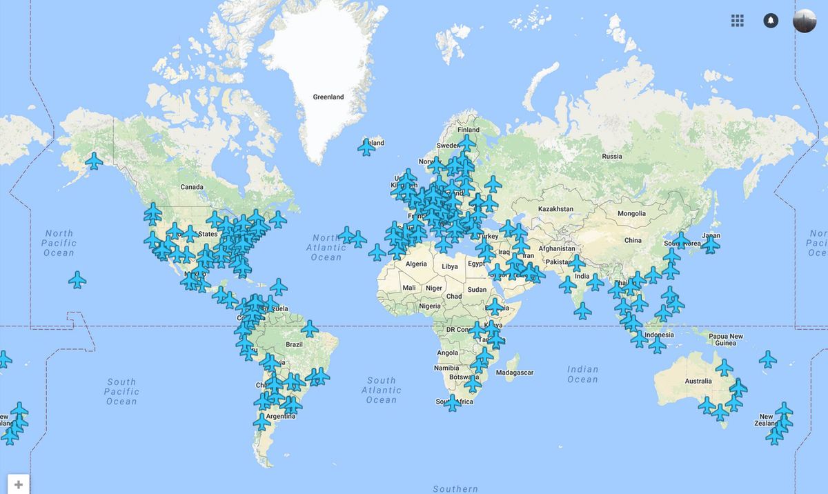 Mapa haseł Wi-Fi z lotnisk na całym świecie