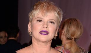 Zmęczona Katarzyna Figura na pokazie Mariusza Przybylskiego