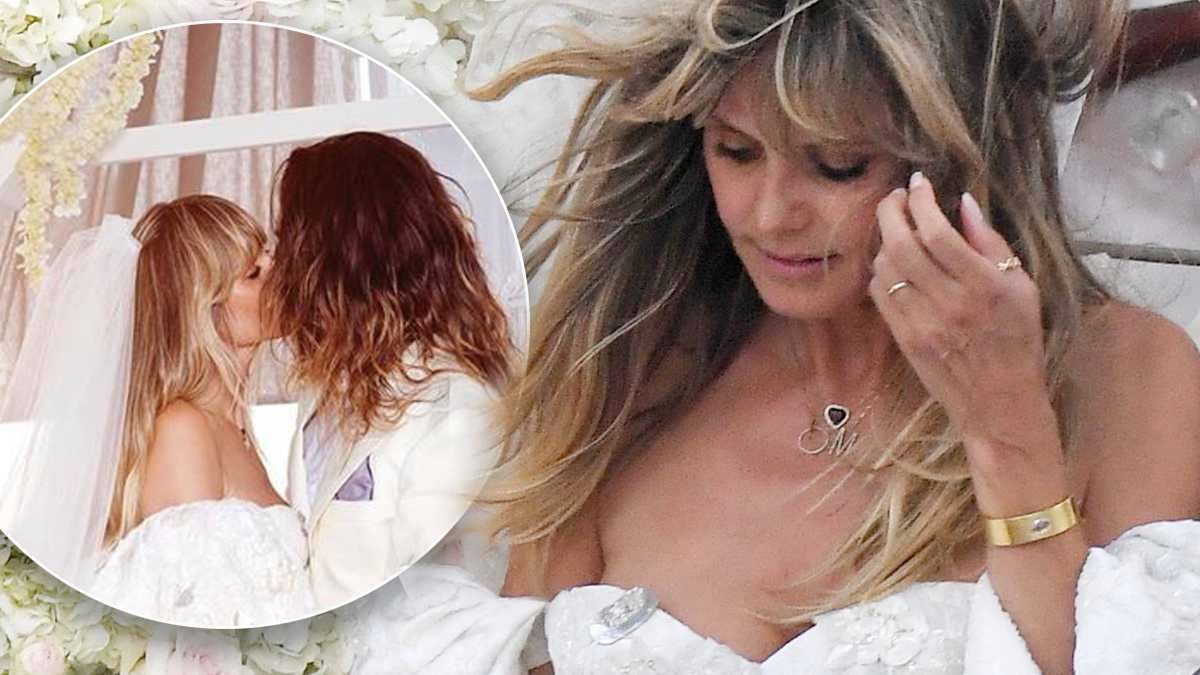 Dopiero teraz widać, jak obłędną suknię ślubną miała Heidi Klum! Gwiazda opublikowała oficjalne zdjęcie i zebrała salwę zachwytów!