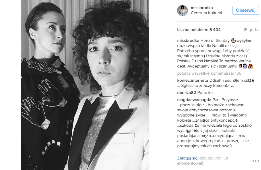 Monika Brodka wspiera decyzję Natalii Przybysz o poddaniu się aborcji!