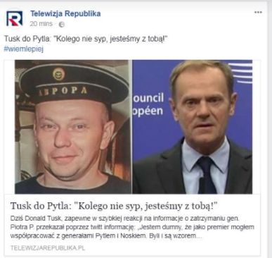 Telewizja Republika zmyśliła cytat z Donalda Tuska 