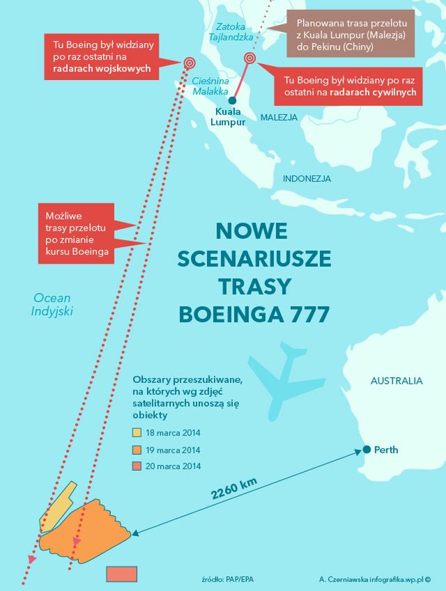 Chiński samolot odkrył na wodach Oceanu Indyjskiego trzy obiekty