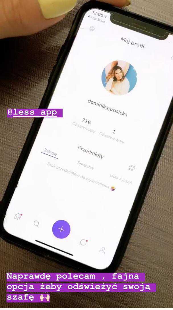 Dominika Grosicka - gwiazdy korzystają z aplikacji LESS_