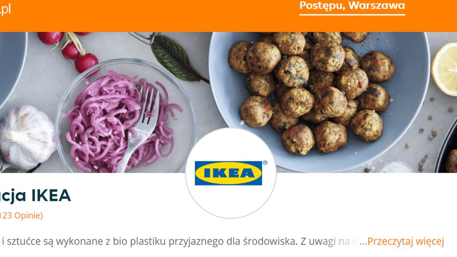 Ikea przetestuje usługę "na wynos" we współpracy z Pyszne.pl