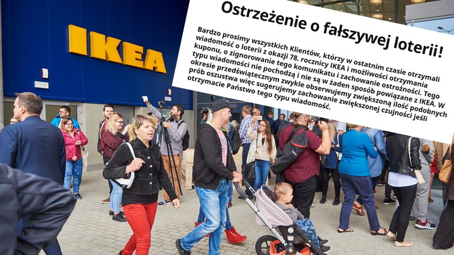 Ikea ostrzega klientów przed fałszywą loterią.