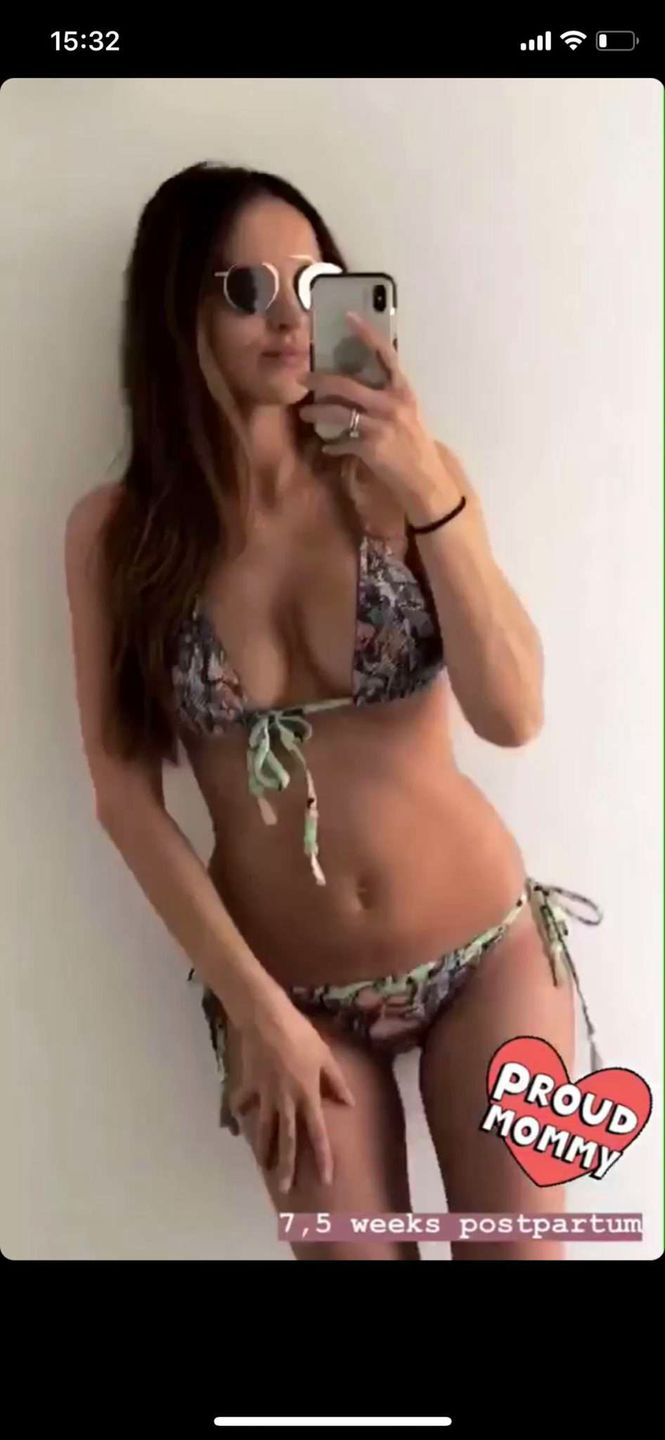Marina Łuczenko kilka tygodni po porodzie w bikini