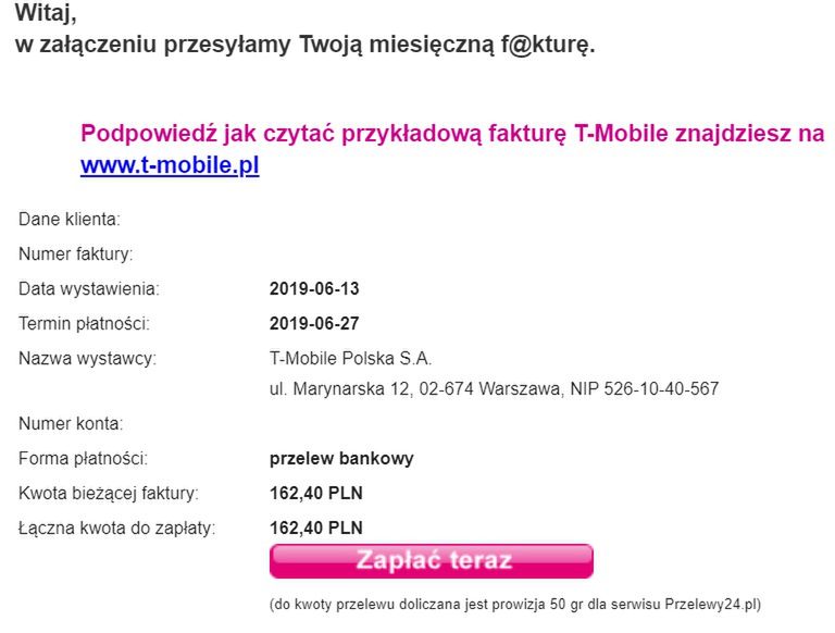 Sieci ostrzegają przed fałszywymi fakturami. 