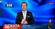 Debata wyborcza w TVP. Incydent z udziałem kandydata Konfederacji Jacka Wilka. Krzysztof Bosak oburzony na telewizję