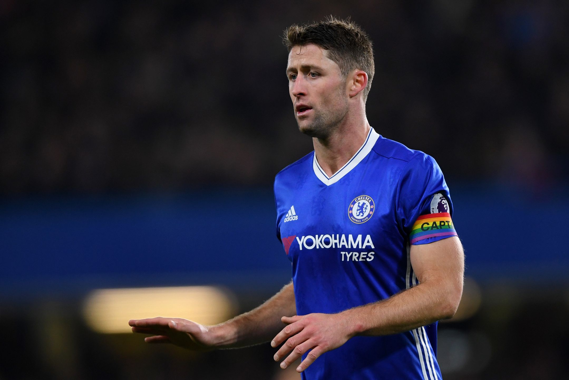 during the Premier League match between Chelsea and Tottenham Hotspur at Stamford Bridge on November 26, 2016 in London, England. 