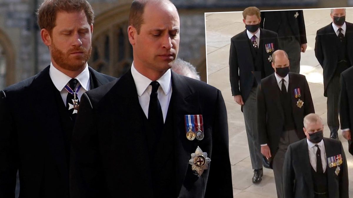 Harry i William na pogrzebie księcia Filipa