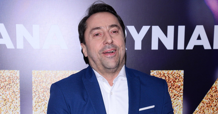 Marcin Miller na premierze filmu "Zenek". Niebieski garnitur to strzał w dziesiątkę