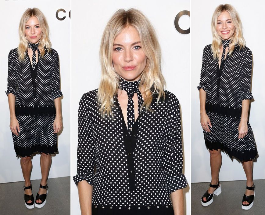 LOOK OF THE DAY: Sienna Miller w sukience Michaela Korsa