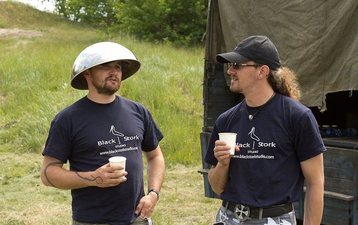Janusz Bocian na planie filmowy.m 