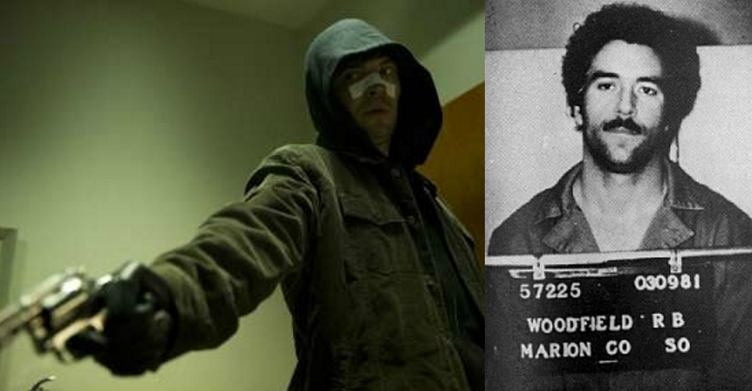 Tygh Runyan jako Randy Woodfield (po prawej) w filmie "Zabójca z autostrady I-5"