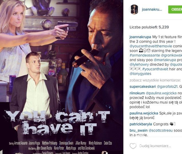 Joanna Krupa , plakat filmu "You Can't Have It"
