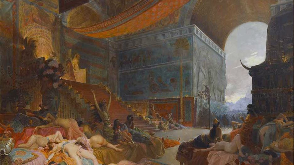 Czyżby Babilon był rzeczywiście najbardziej rozwiązłą stolicą w dziejach starożytnego świata? Fragment obrazu Georgesa Rochegrosse’a "Śmierć Babilonu".