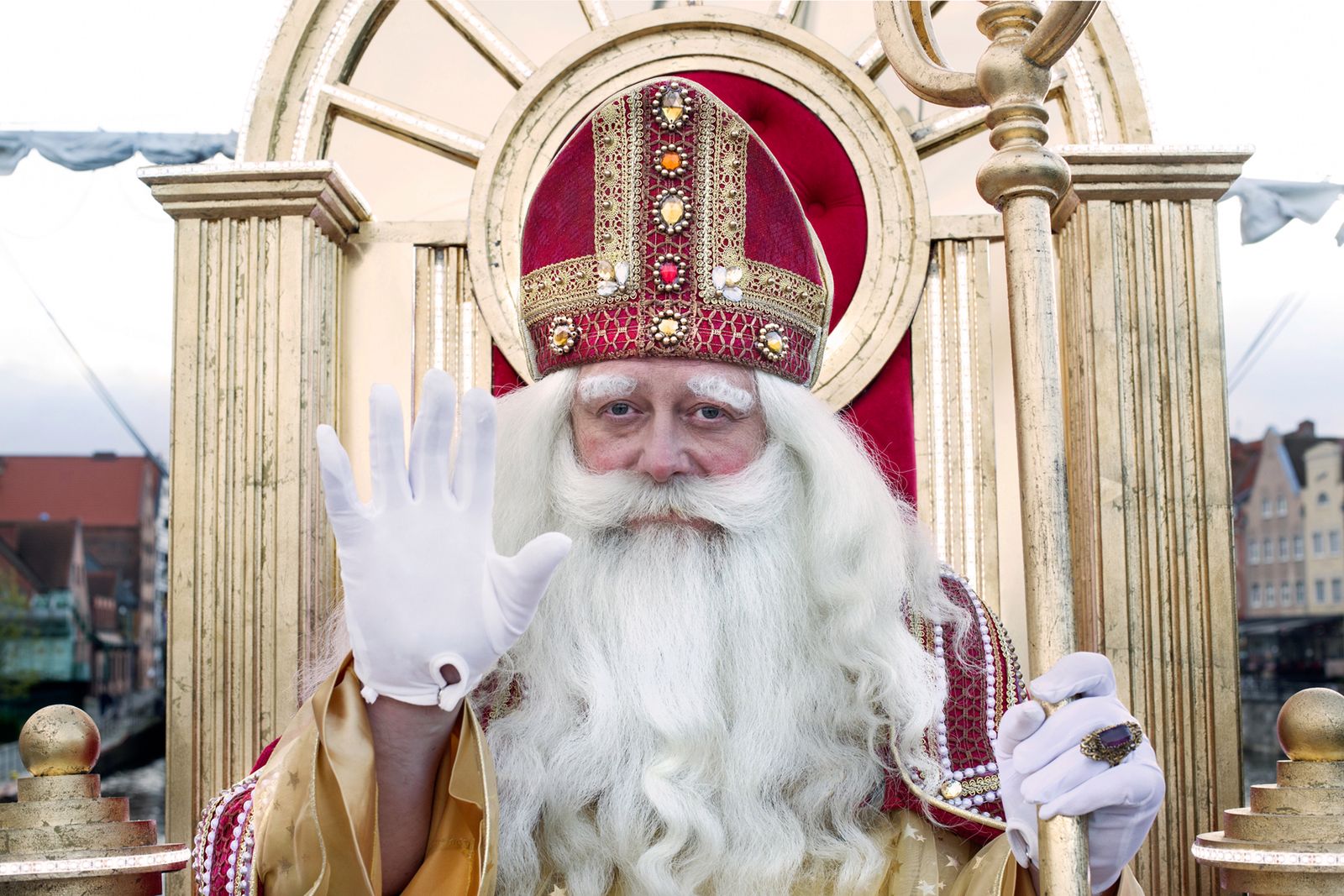 Olaf Lubaszenko jako Św. Mikołaj na planie filmu "Miłość jest wszystkim”