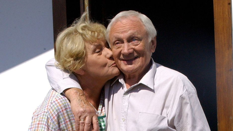 Teresa Lipowska i Witold Pyrkosz na planie "M jak Miłość"