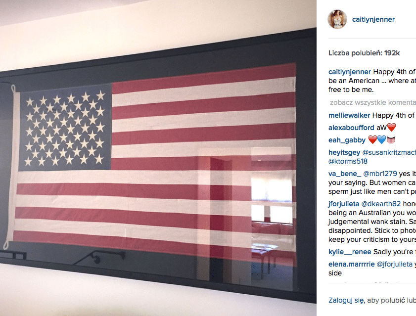 Caitlyn Jenner na Instagramie świętuje Dzień Niepodległości w USA 4 lipca