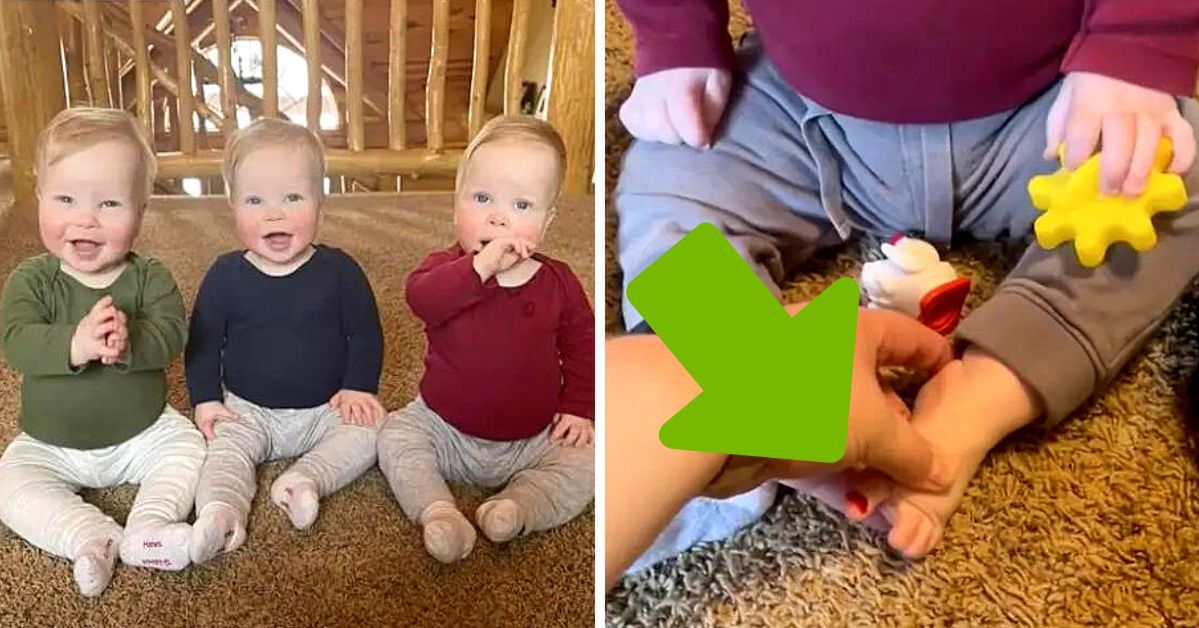 Mom Distinguish Triplets From Each Other Just Because She Paints Their Toenails in Different Colors