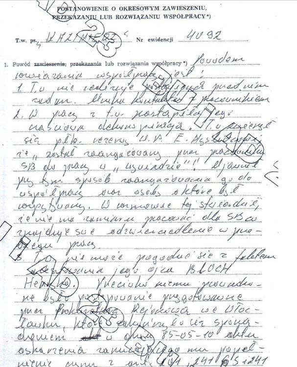 Dokument dot. zakończenia współpracy, strona 1 