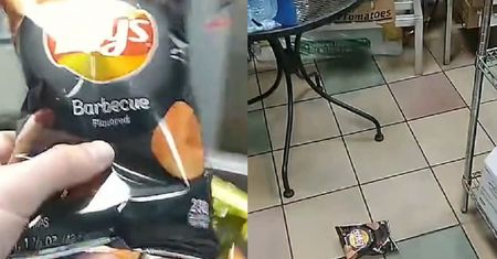 Sięgnął po paczkę chipsów i mocno się wkurzył. W środku było tylko powietrze