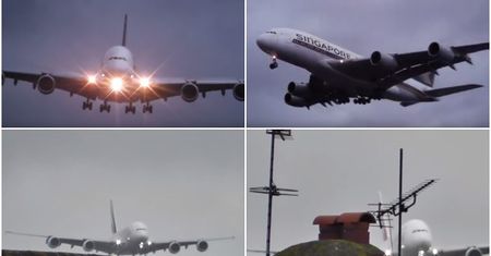 Dramatyczne nagranie potężnego Airbusa lądującego z bocznym wiatrem