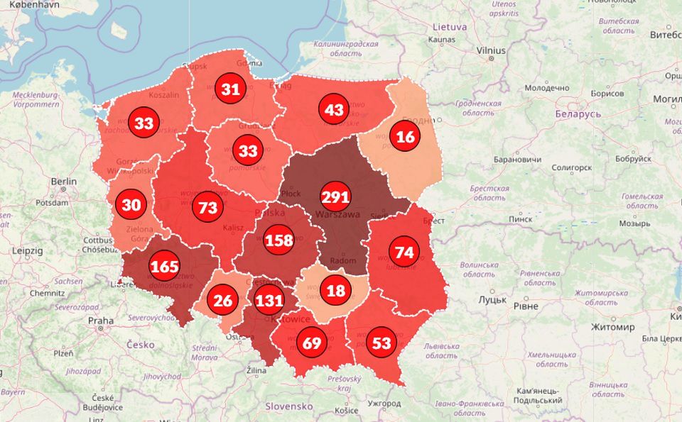Koronawirus: w Polsce ponad 1200 zakażeń, na całym świecie: ponad 530 tys. [Mapa koronawirusa]