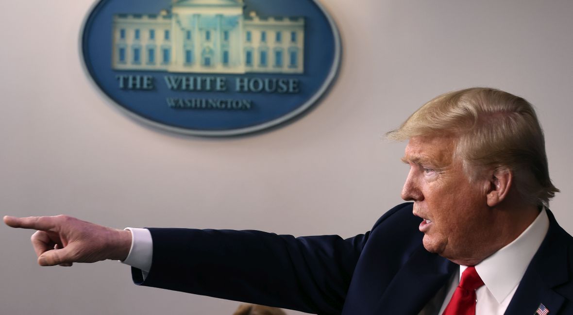 "Wygrywają ci, którzy obiecują 'bezpieczny ład': Trump (na zdjęciu), Erdogan, Johnson, Orban, Kaczyński" 