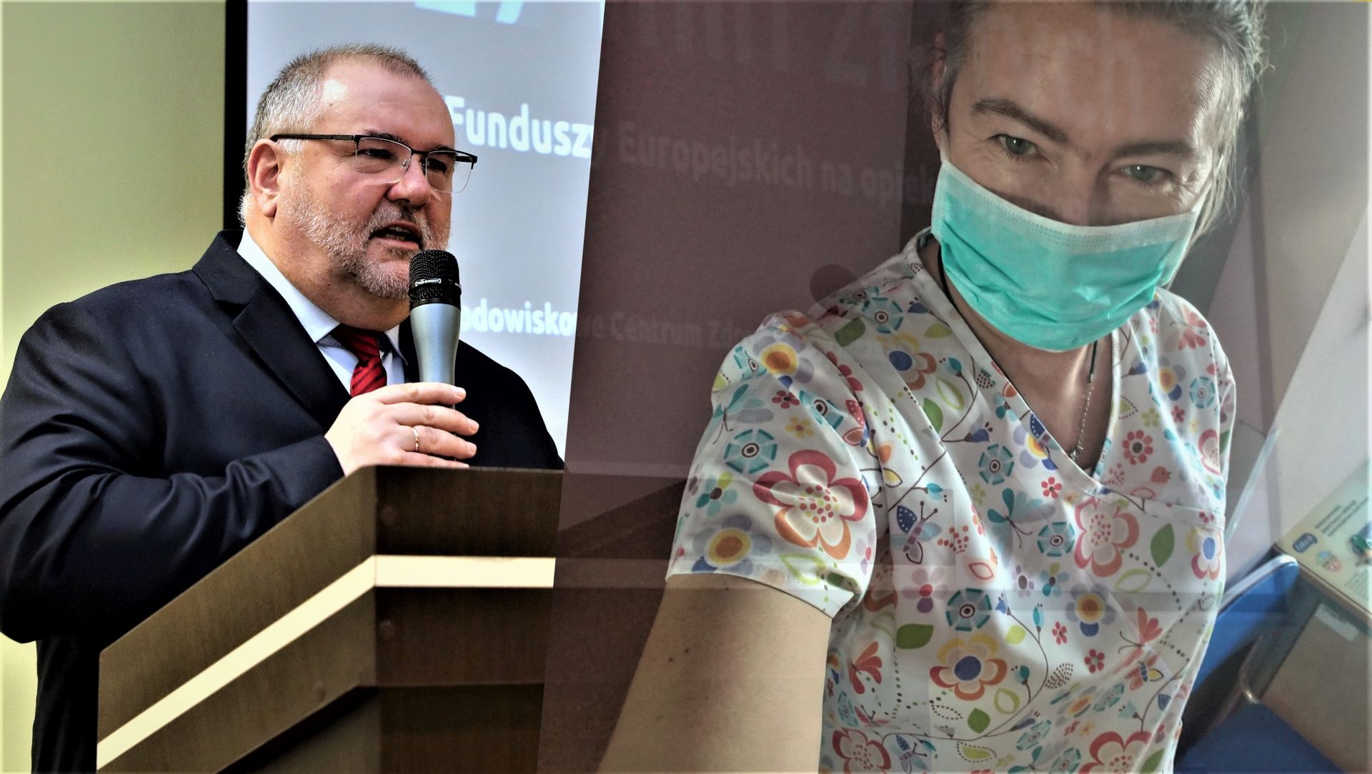 Dyrektor szpitala w Nowym Targu Marek Wierzba i  Renata Piżanowska