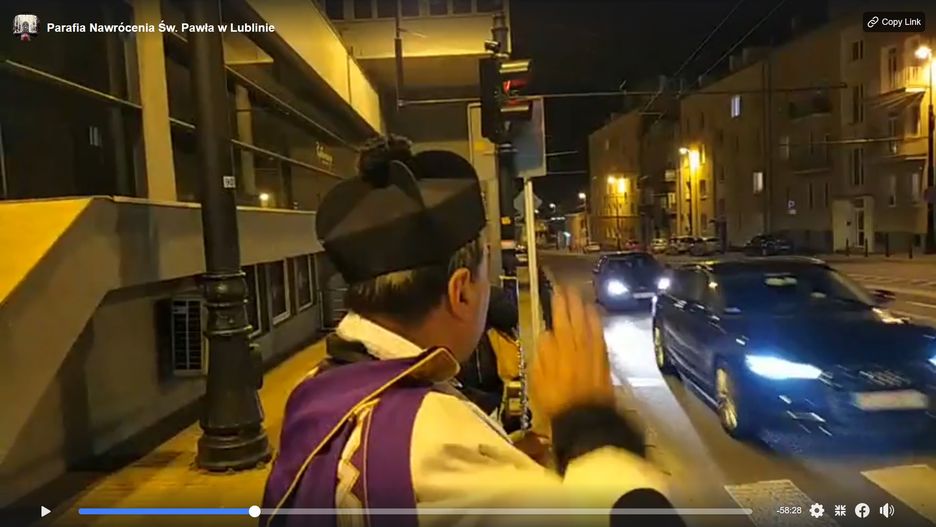 Procesja w intencji pokonania koronawirusa. Źródło: FB/Parafia Nawrócenia św. Pawła