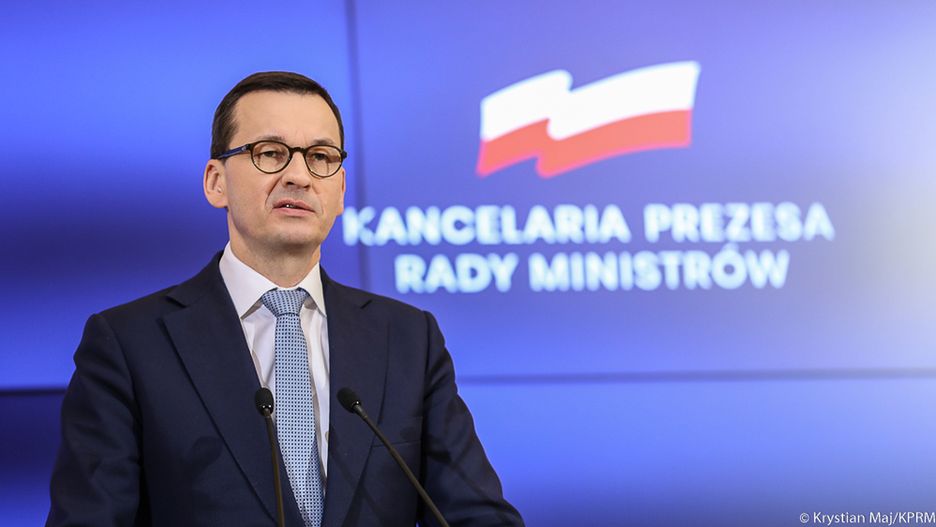 Koronawirus w Polsce. Premier Mateusz Morawiecki podczas konferencji prasowej w KPRM 