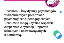 Koronawirus w Warszawie. Rusza wsparcie psychologiczne dla uczniów i rodziców