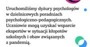 Koronawirus w Warszawie. Rusza wsparcie psychologiczne dla uczniów i rodziców