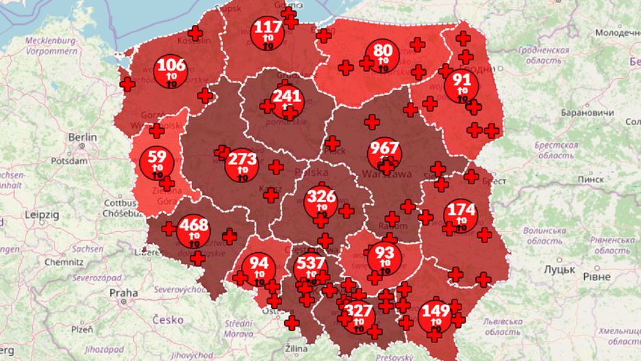 Koronawirus w Polsce. Mapa zakażeń