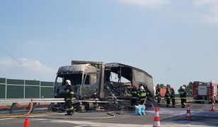 Kujawsko-pomorskie. Pożar tira na A1