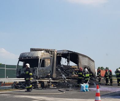 Kujawsko-pomorskie. Pożar tira na A1