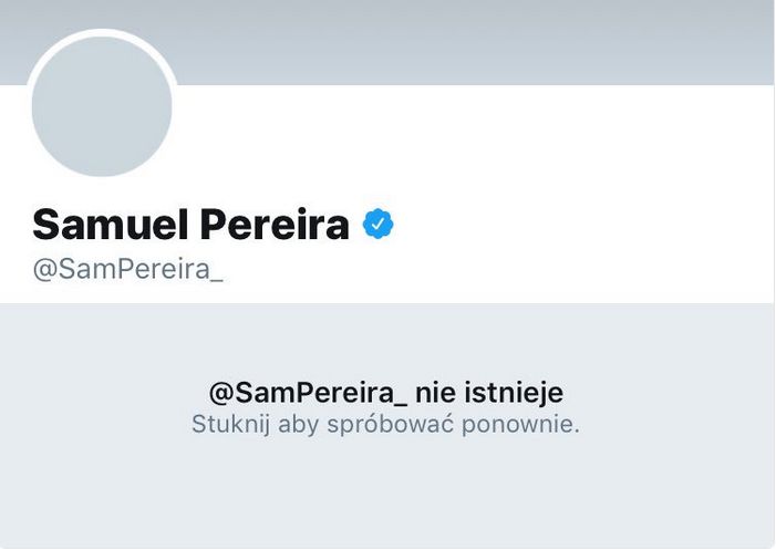 Pereira zniknął z Twittera. Paczuska rozpacza i wskazuje winnych