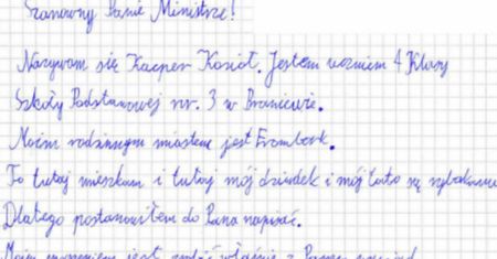 10-latek napisał list do ministra. 'Ta sprawa jest dla mnie bardzo ważna"