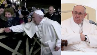 Papież Franciszek szarpnięty przez wierną! UDERZYŁ w jej dłoń, a teraz przeprasza za swoje zachowanie
