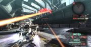 Strzelający promieniami miniboss z Vanquish