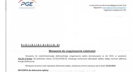 PGE ostrzega przed oszustami. Wysyłają fałszywe wezwania do zapłaty