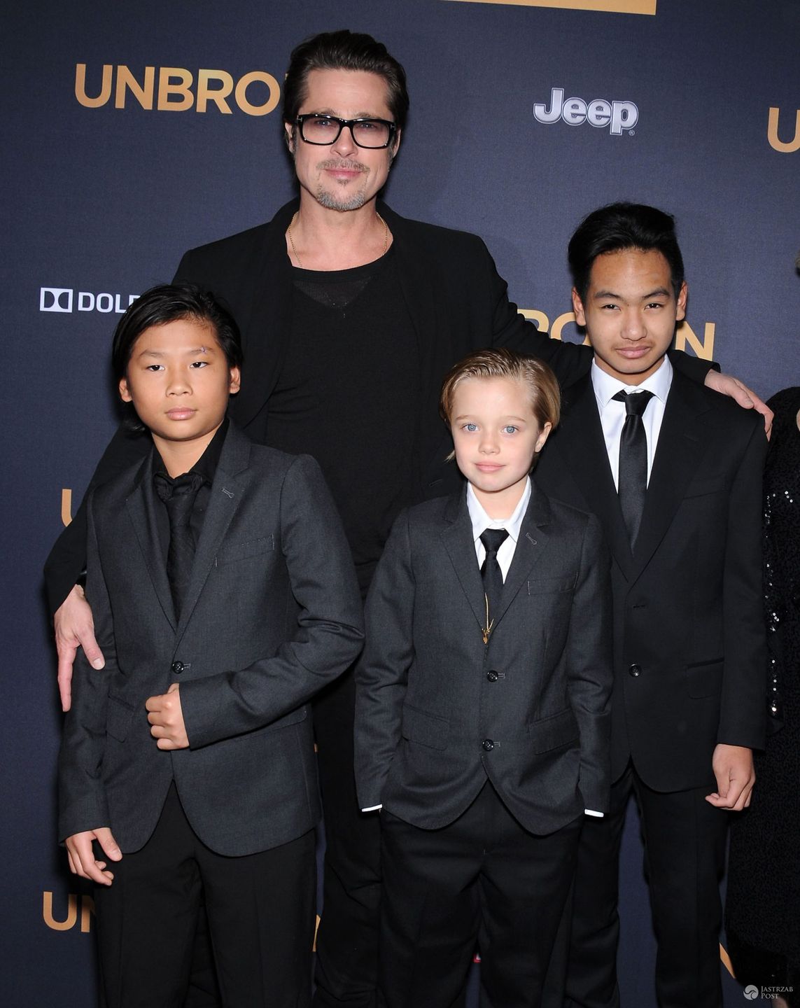 Brad Pitt z Paxem, Maddoxem i Shiloh