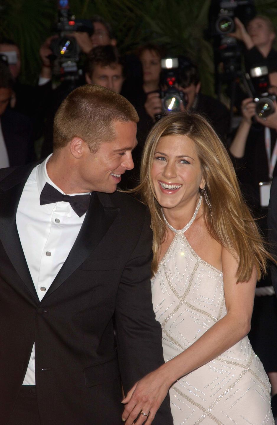 Brad Pitt and Jennifer Anniston at the gala screening of his movie Troy at the Cannes Film Festival./OKO NA SWIAT
 