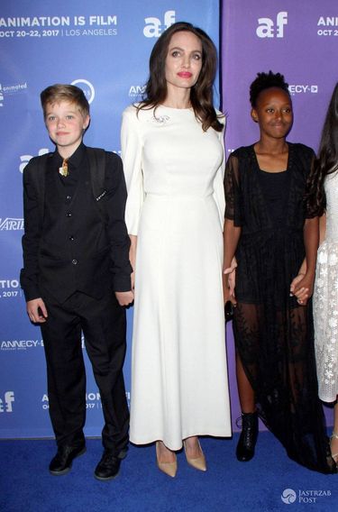 Angelina Jolie z dziećmi - Shiloh, Zahara. Premiera Breadwinner w Hollywood