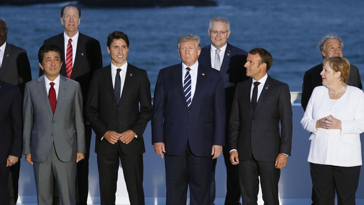 Szefowie państw Grupy G7 na szczycie w Biarritz.