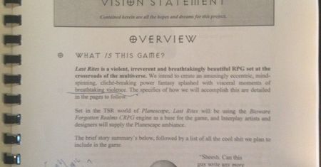 Planescape Torment, zanim stał się Tormentem, nazywał się Last Rites i zachęcał do siebie w następujący sposób