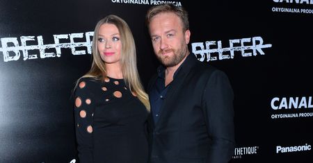 Tamara Arciuch z Bartkiem Kasprzykowskim na premierze "Belfra"